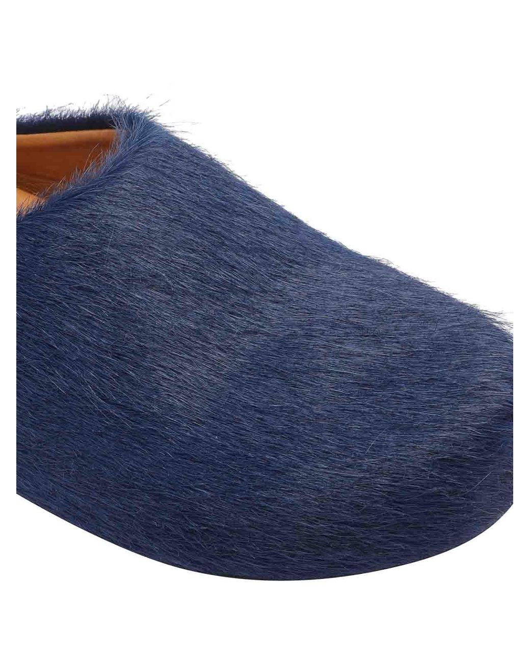 Marni Blue Long Hair Fussbett Sabot for men
