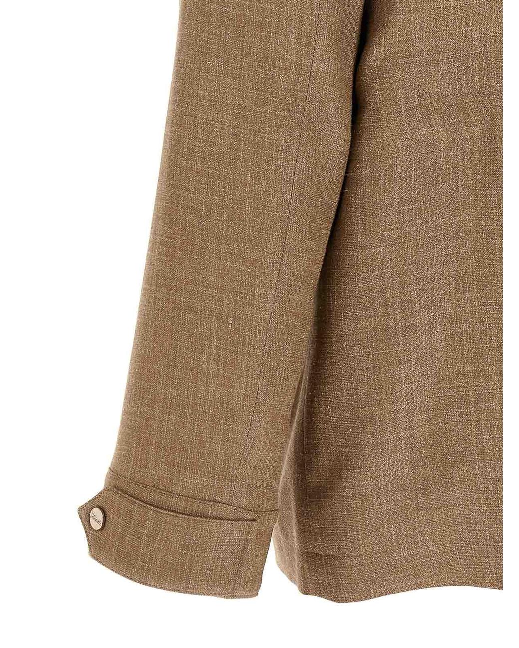 Herno Brown Wool Full-Length Jacket