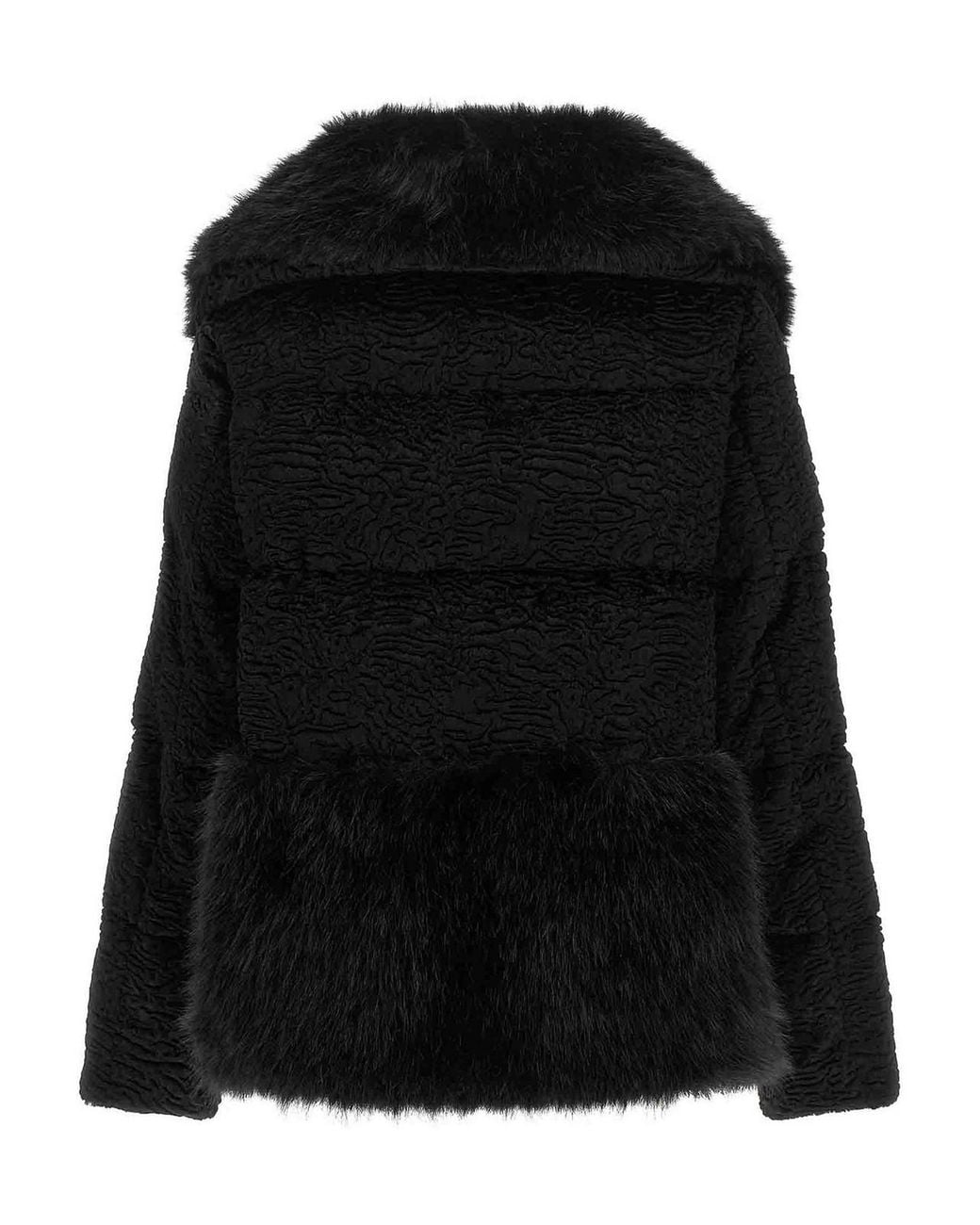 Herno Black Astrakhan Effect Jacket