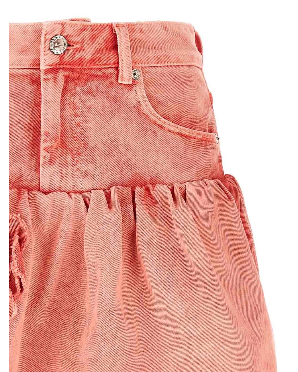 Ganni Pink Denim Jeans Skirt