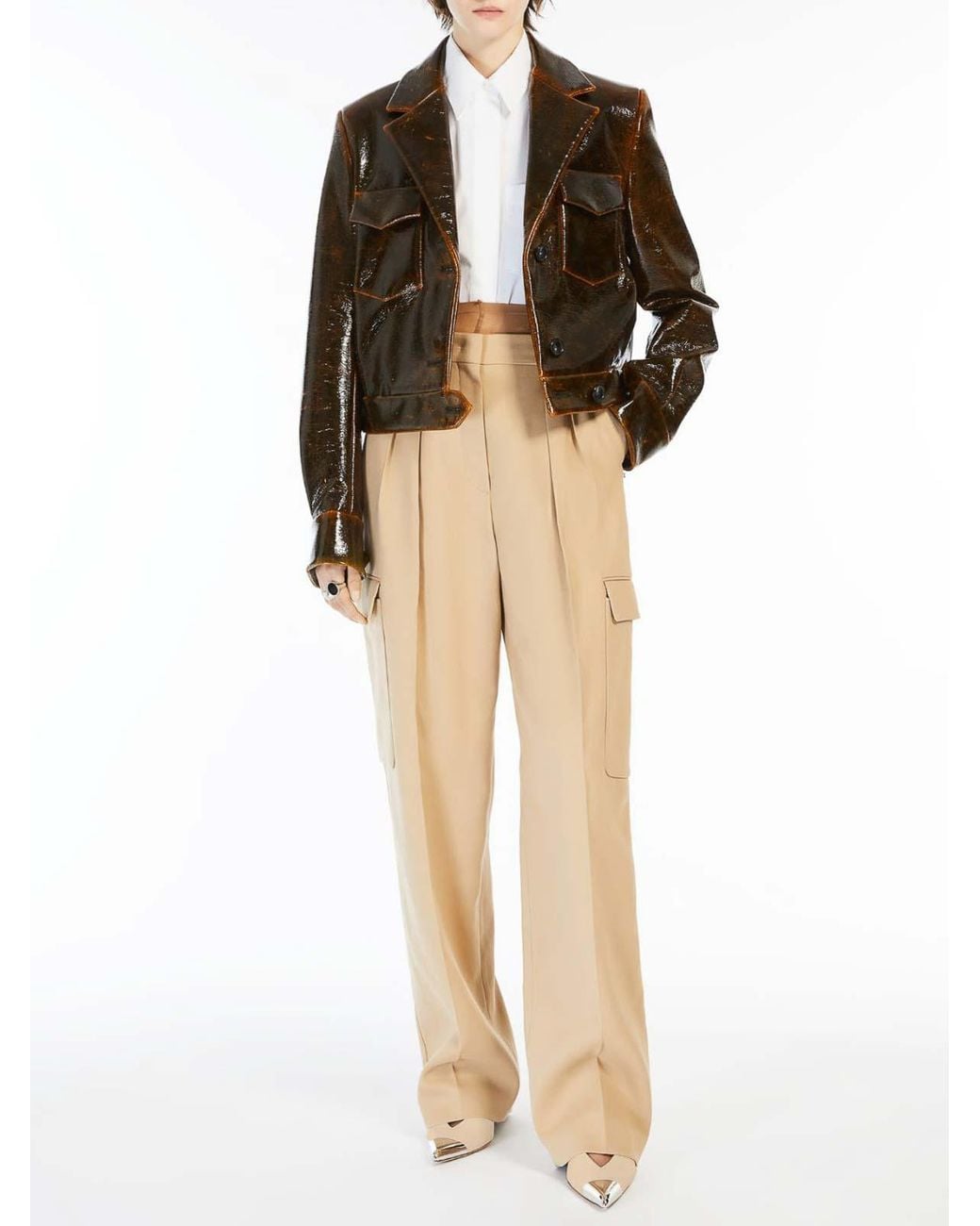 Sportmax Natural Verbas Low-Waisted Cargo Trousers