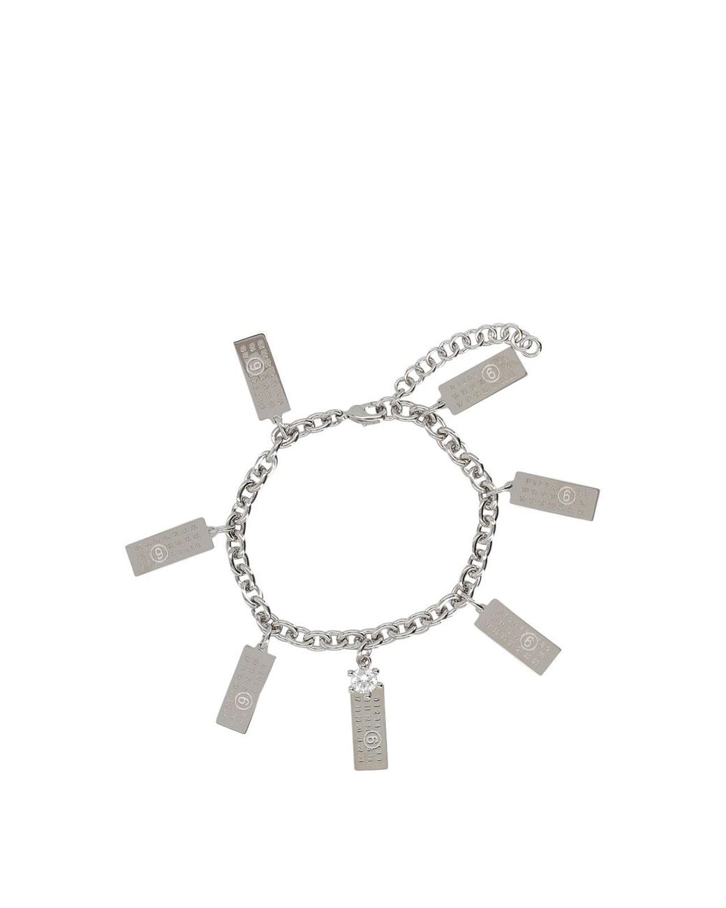 MM6 by Maison Margiela White Bracelet With Numeric Charms for men