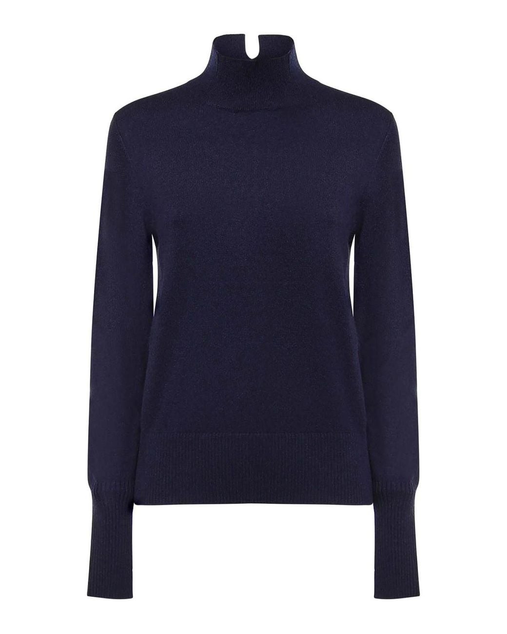 Pinko Blue Wool And Cashmere Turtleneck Sweater