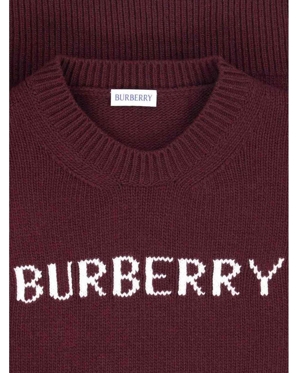Burberry Purple Wool And Cashmere Sweater