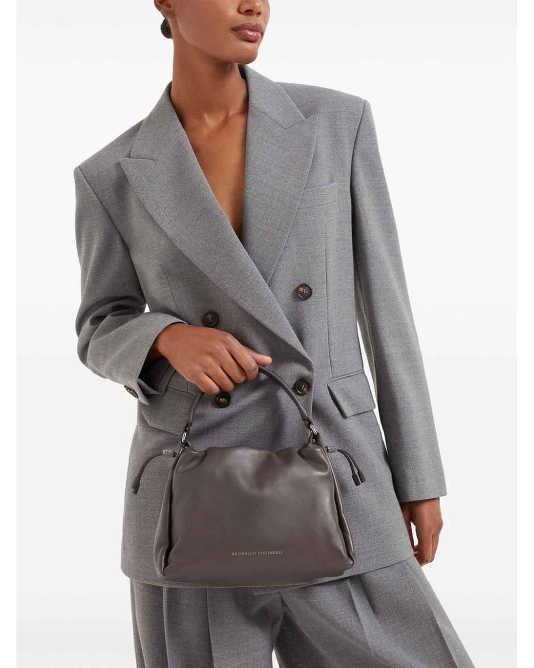 Brunello Cucinelli Metallic Leather Bag