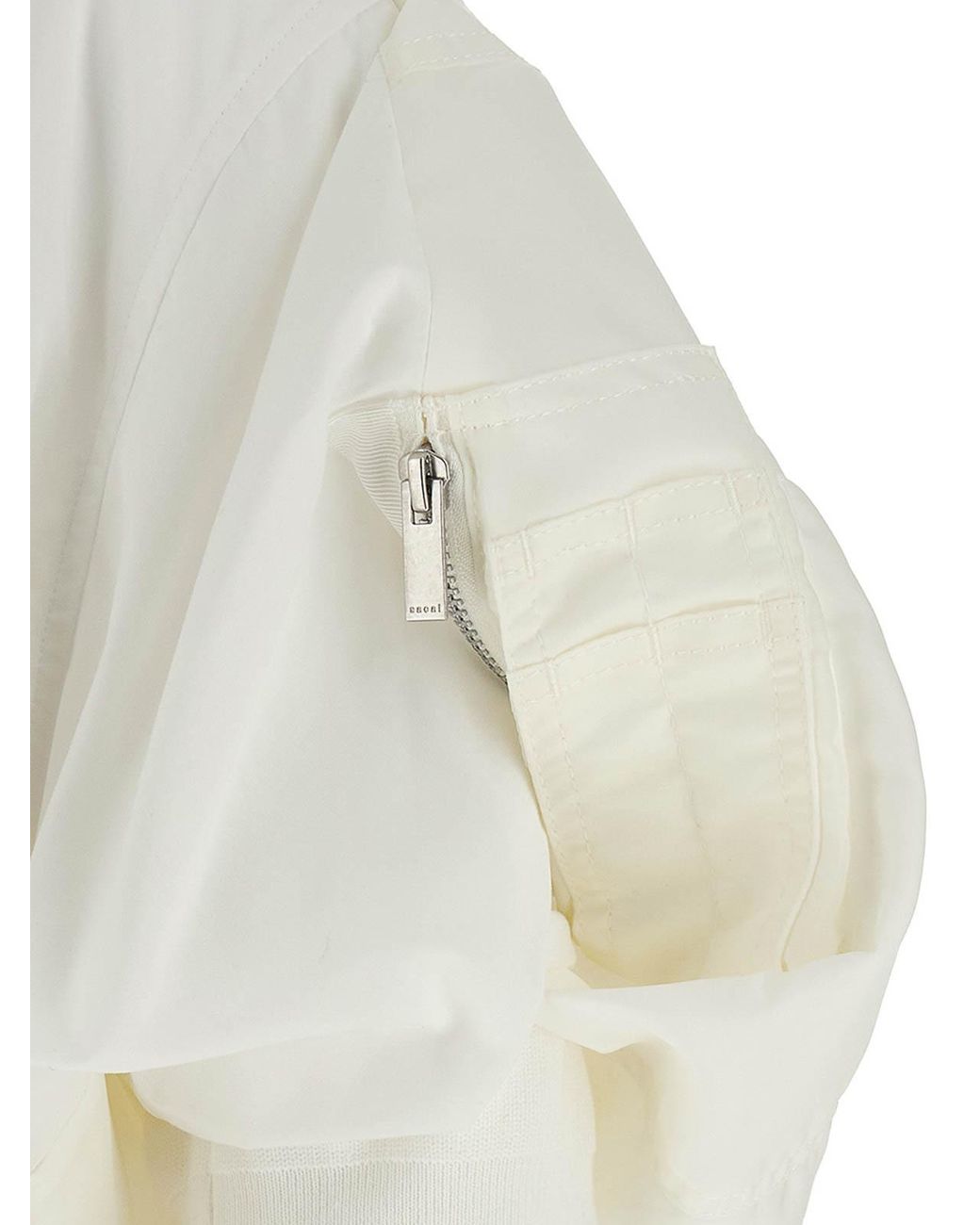 Sacai White Bomber Sleeve Shirt