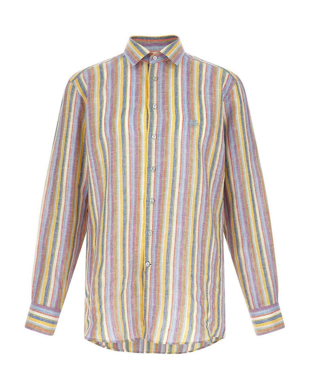 Etro White Striped Linen Shirt for men