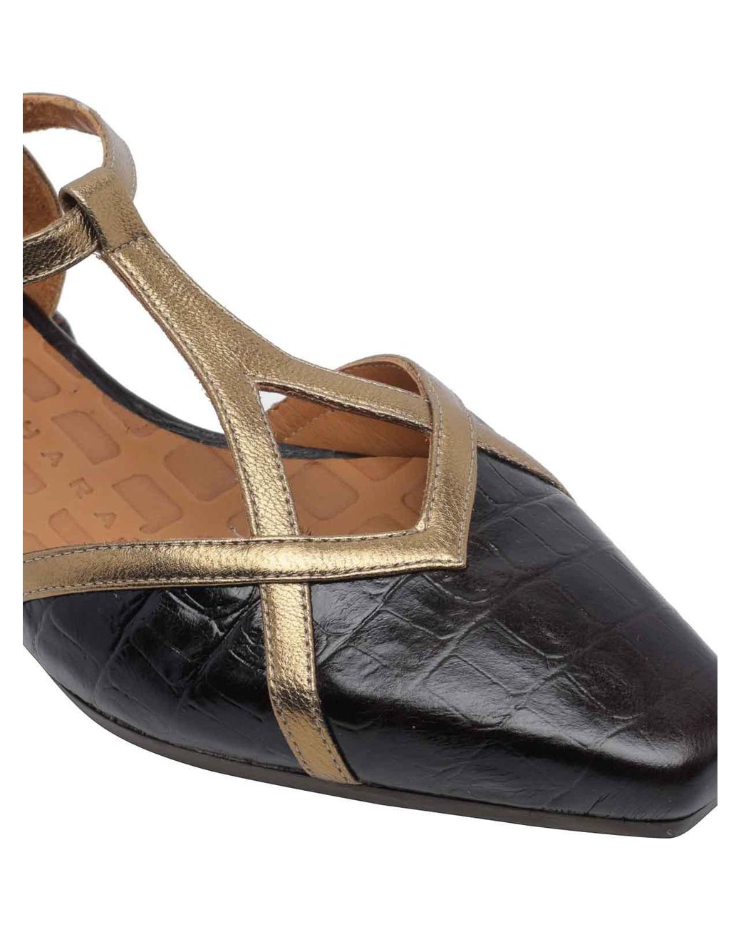 Chie Mihara Brown And Giden Flat