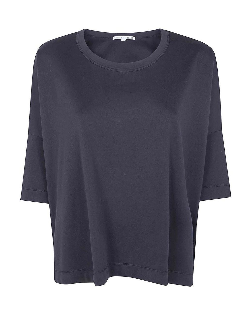 Shirt C-zero Blue Oversized Round Neck Coulisse T-Shirt
