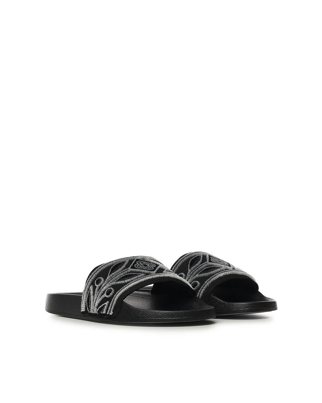 Casablanca Black Slides With Logo for men
