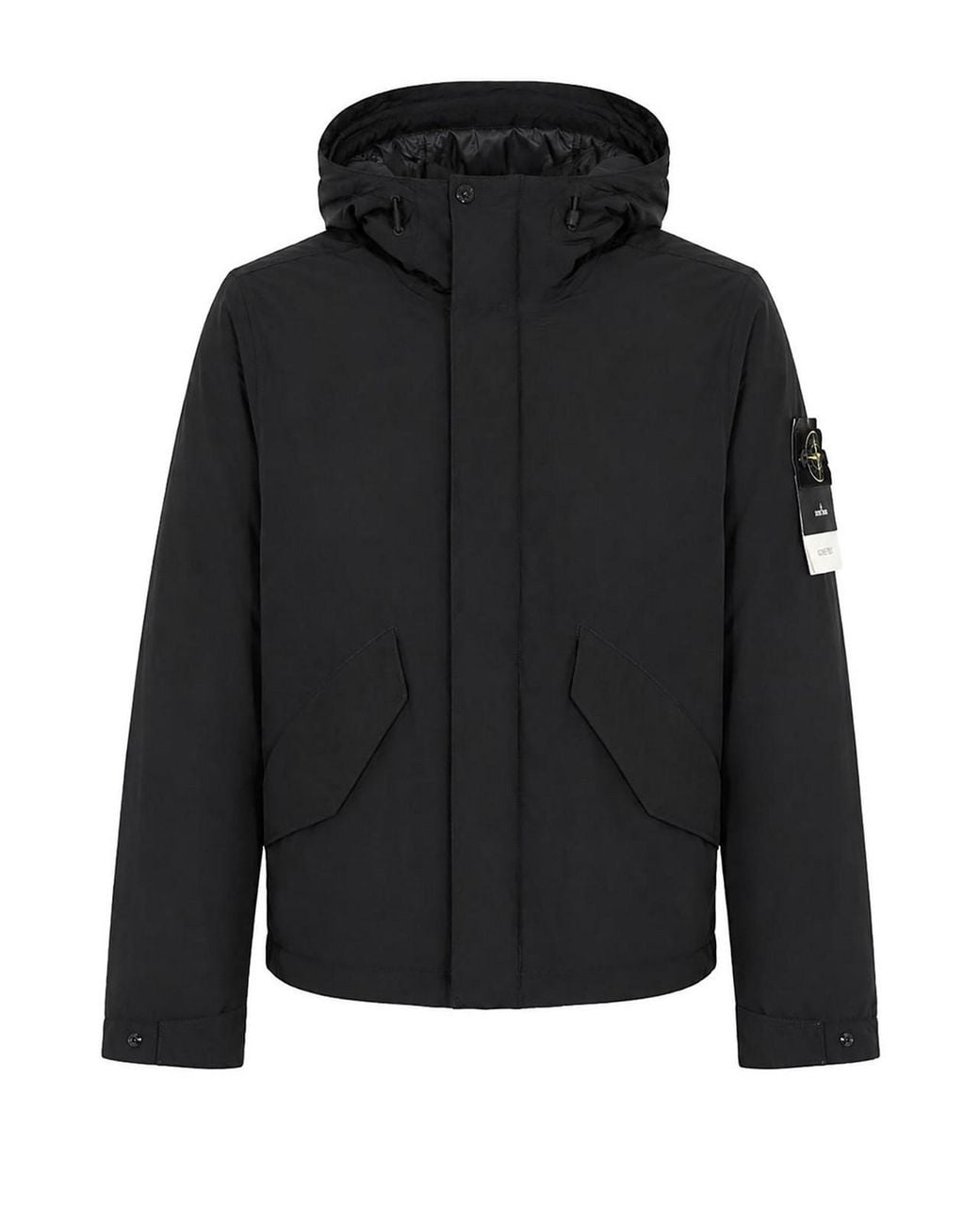 Cloth Button Names Stone Island Padded Jacket in Black for Men | Lyst