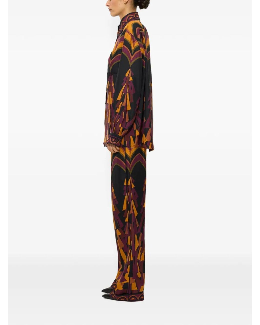 Emilio Pucci Orange Pucci Baiadera Print Satin Pants