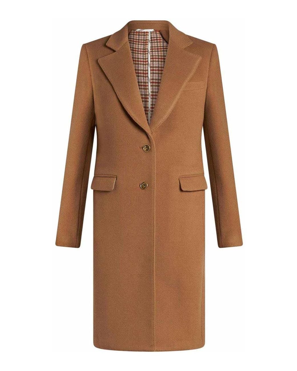 Etro Brown Coat With Engraved Logo