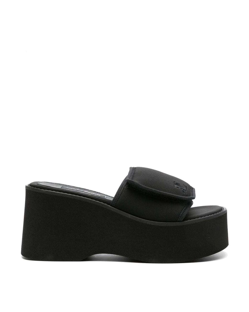 Courreges Black Stretch Polyester Blend Scusa Wave Slippers