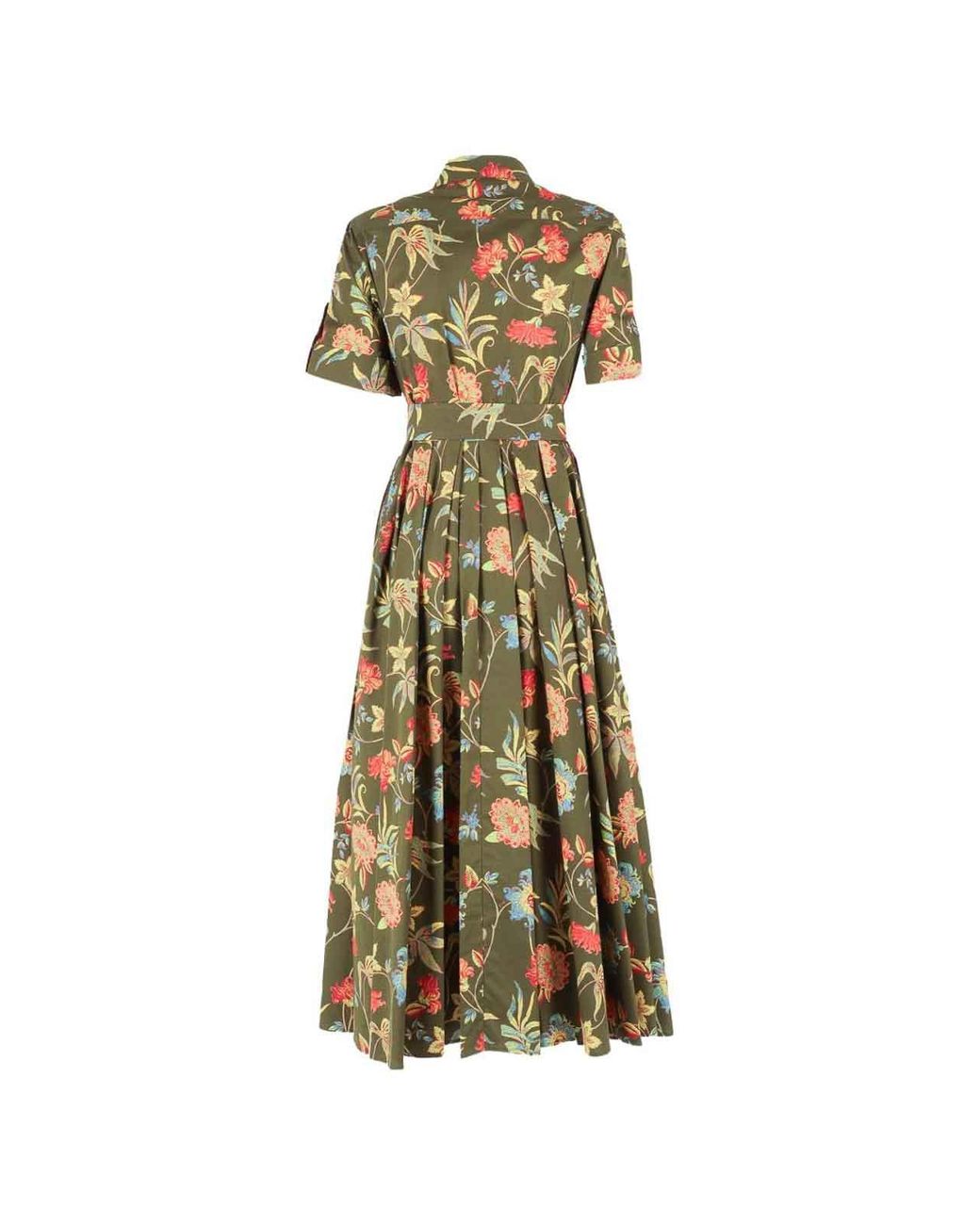 Fay Metallic Long Dress With All-Over Floral Print