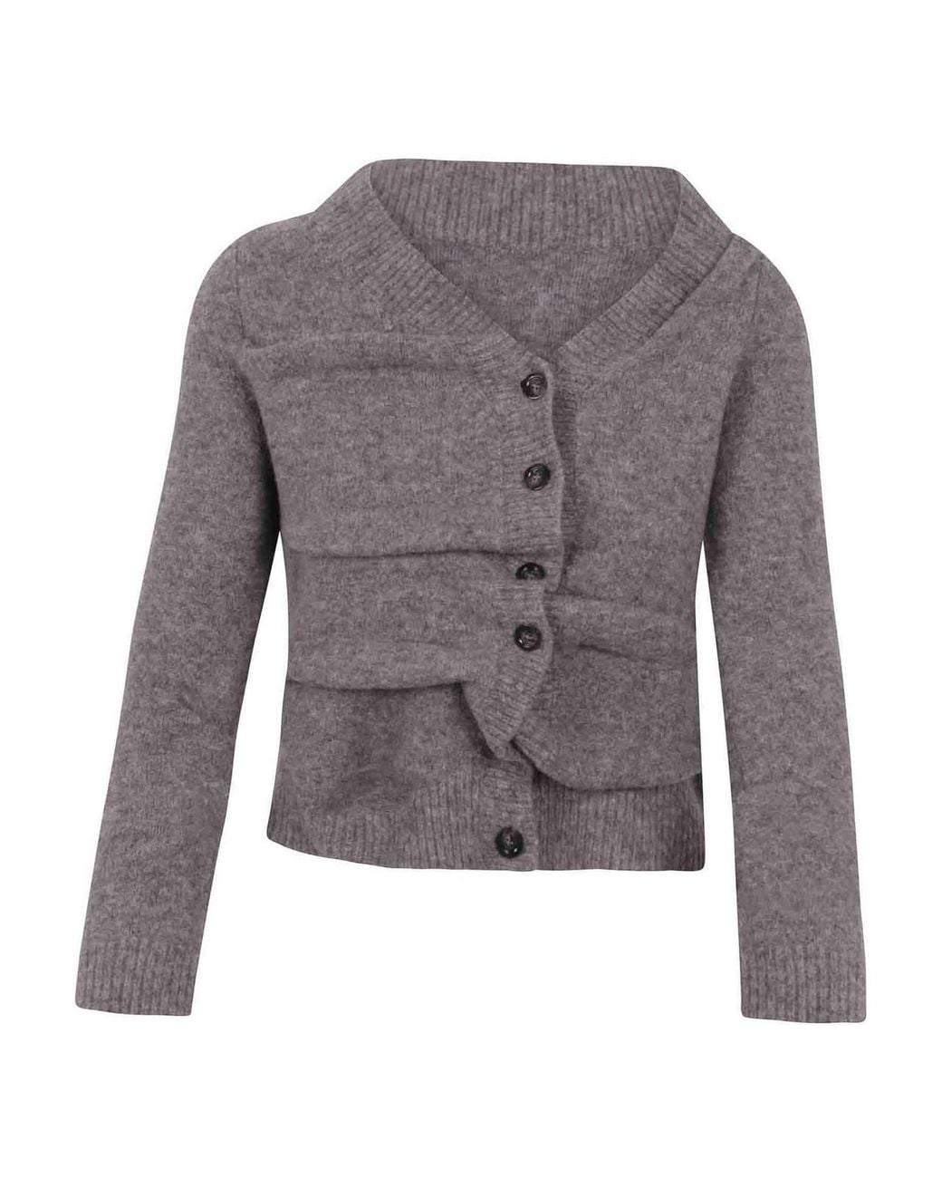 DIESEL Gray Draped Knit Cardigan