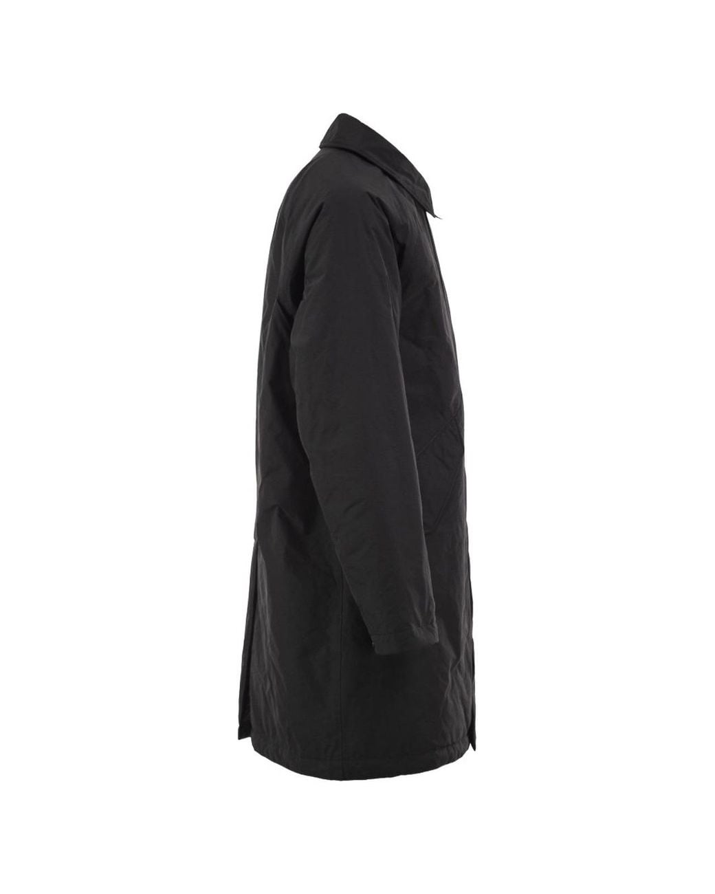 Stone Island Black Micro Reps Padded Long Coat for men