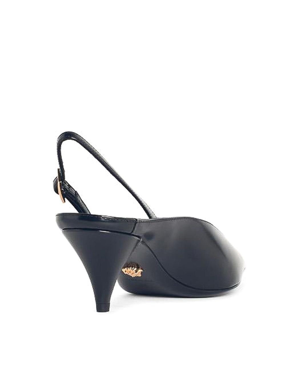 Versace Blue La Medusa Leather Slingbacks