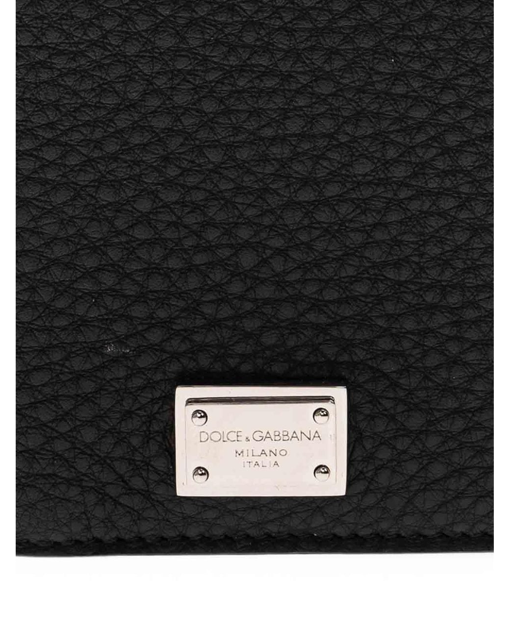 Dolce & Gabbana Black Bifold Wallet With Logo Plaque for men