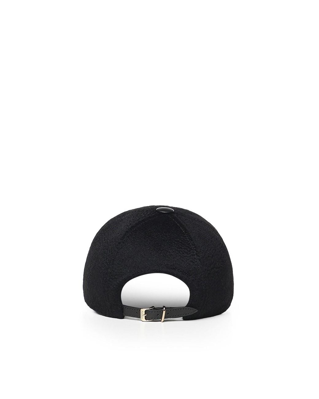Max Mara Black Cashmere Drap Baseball Hat