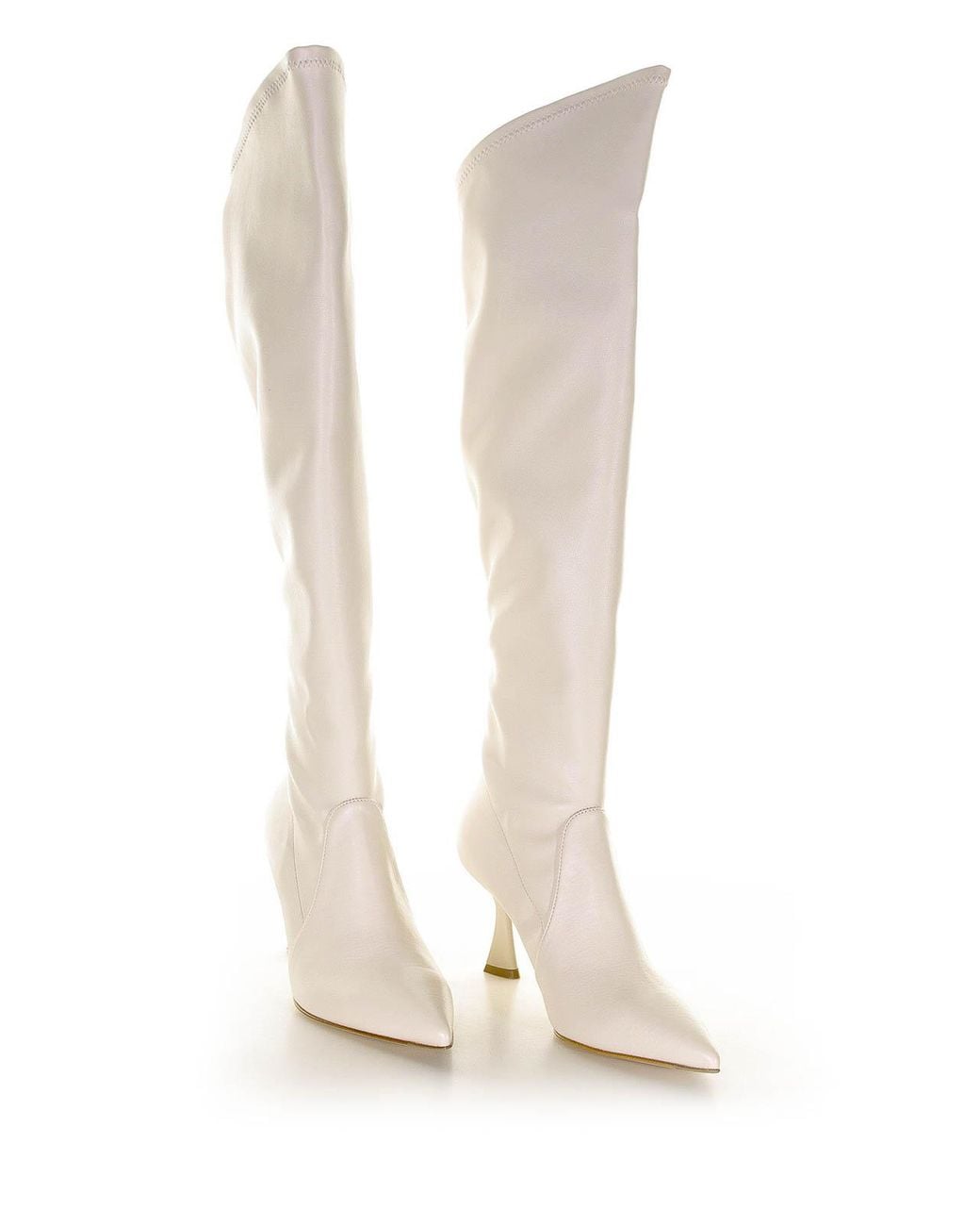 Sergio Levantesi White Stretch Leather Boot