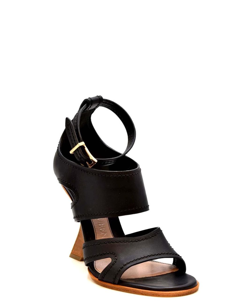McQueen Black Leather Sandals