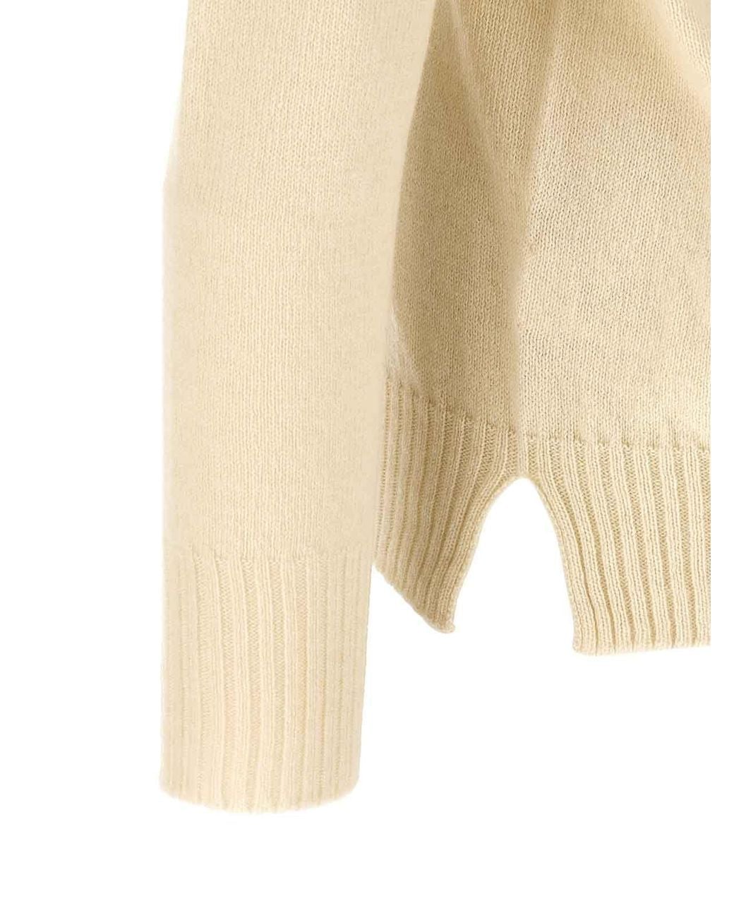 Ma'ry'ya Natural High Neck Sweater With Slits for men