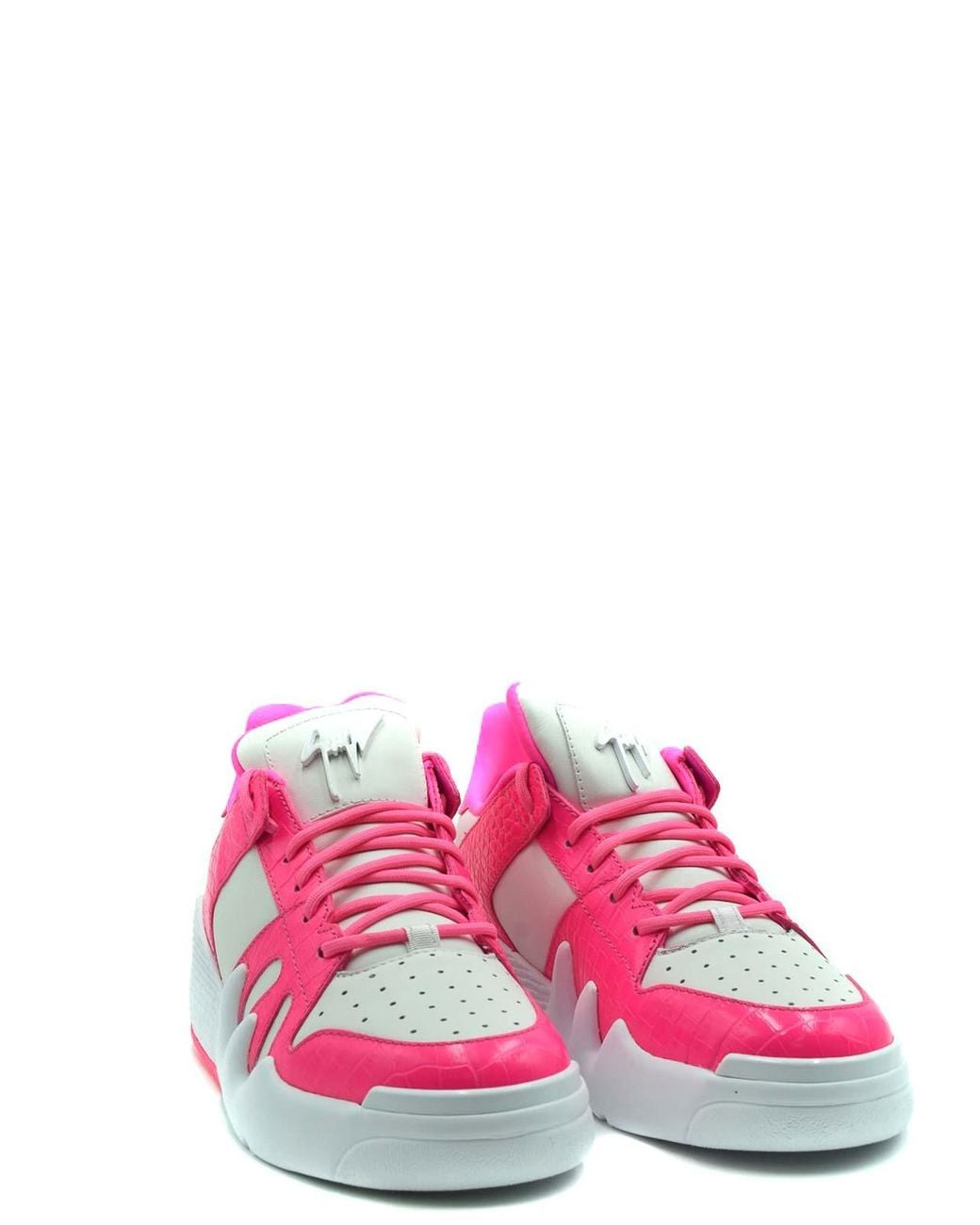 Giuseppe Zanotti Pink Low-Top Sneakers With Textured Leather
