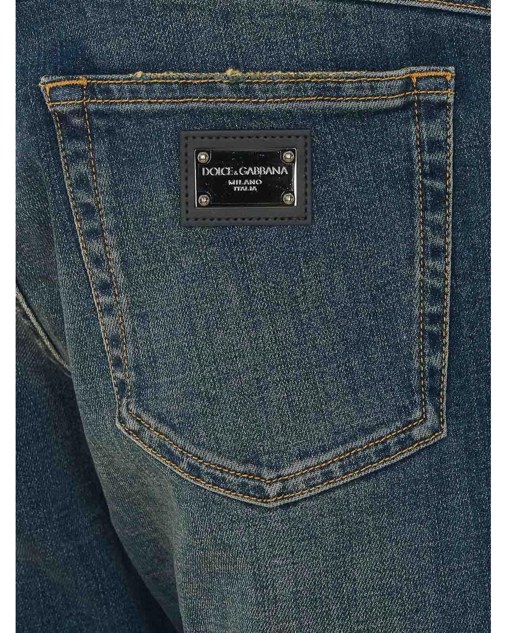 Dolce & Gabbana Blue Stretch Regular Jeans for men