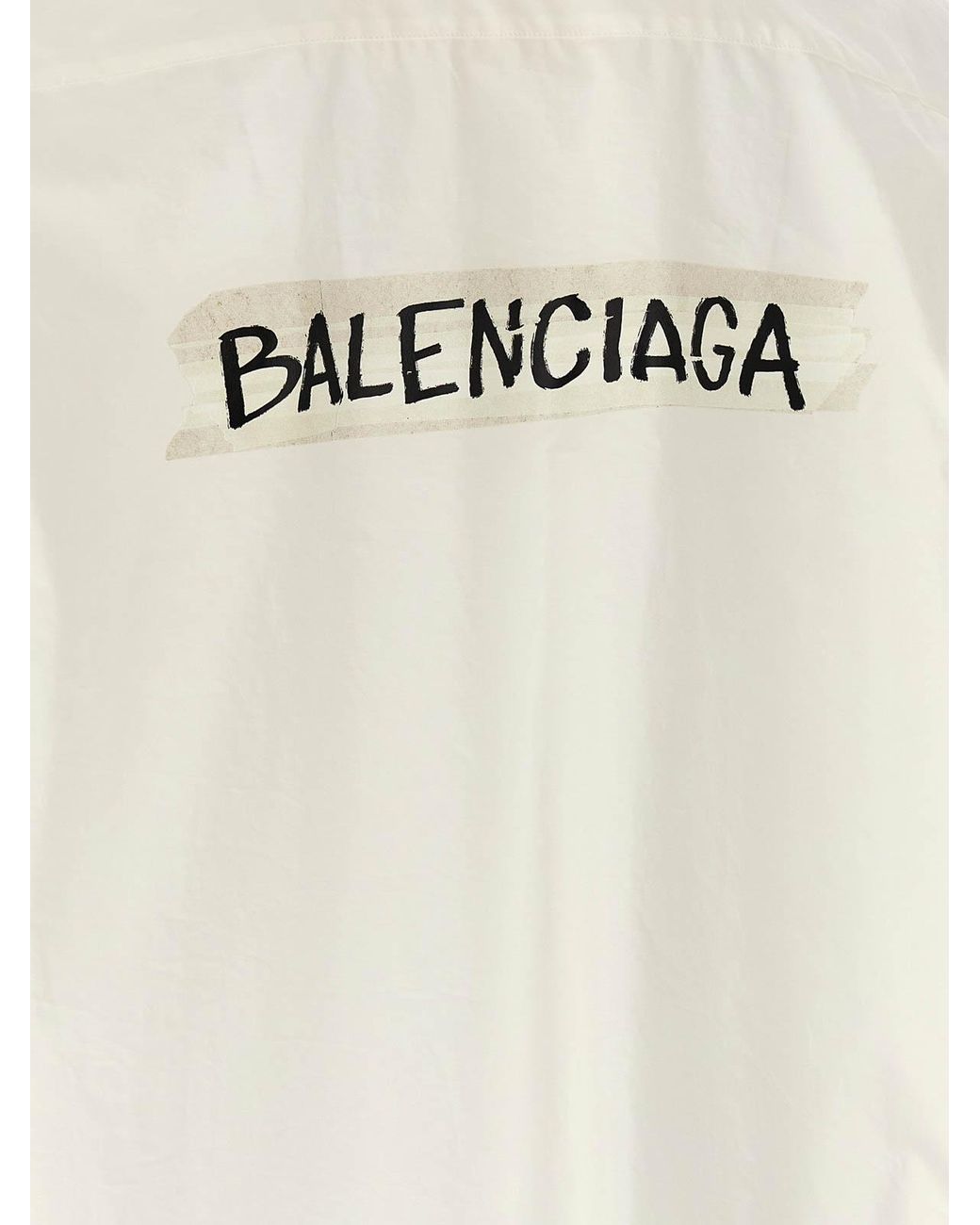 Balenciaga White Oversized Shirt With Short Sleeves for men