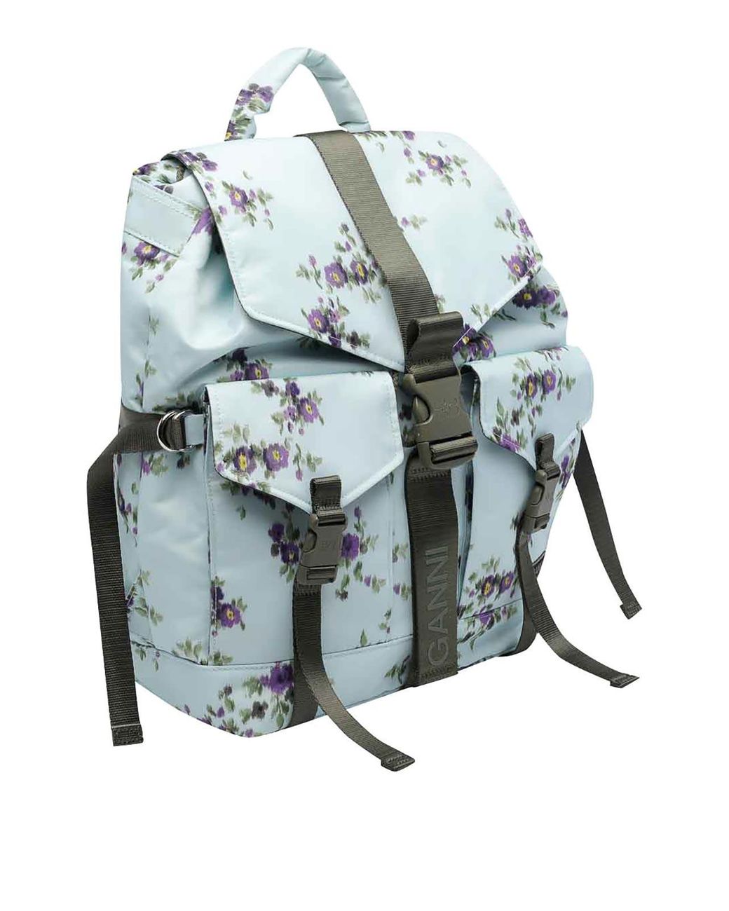 Ganni Blue Chiusura Con Fibbia E Coulisse