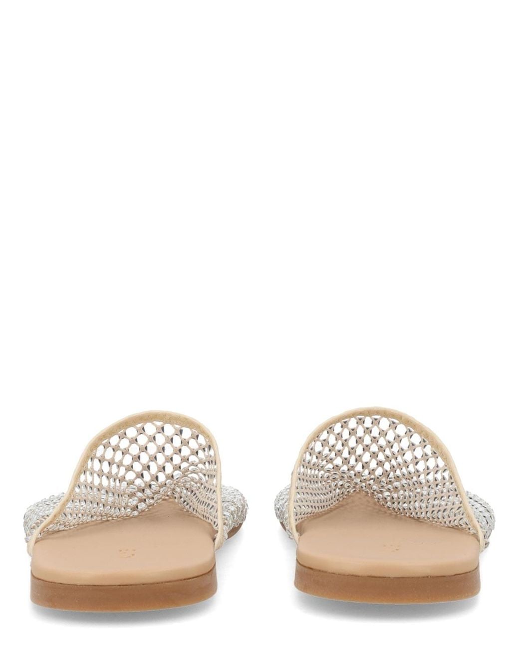 Alysi White Mule Shoe With Rhinestones