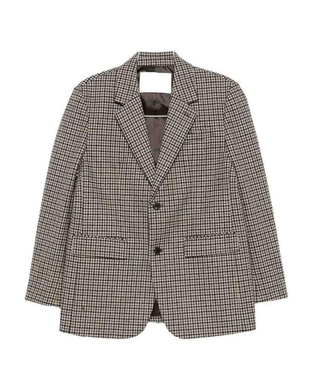 DUNST Gray Wool Single-Breasted Blazer Jacket