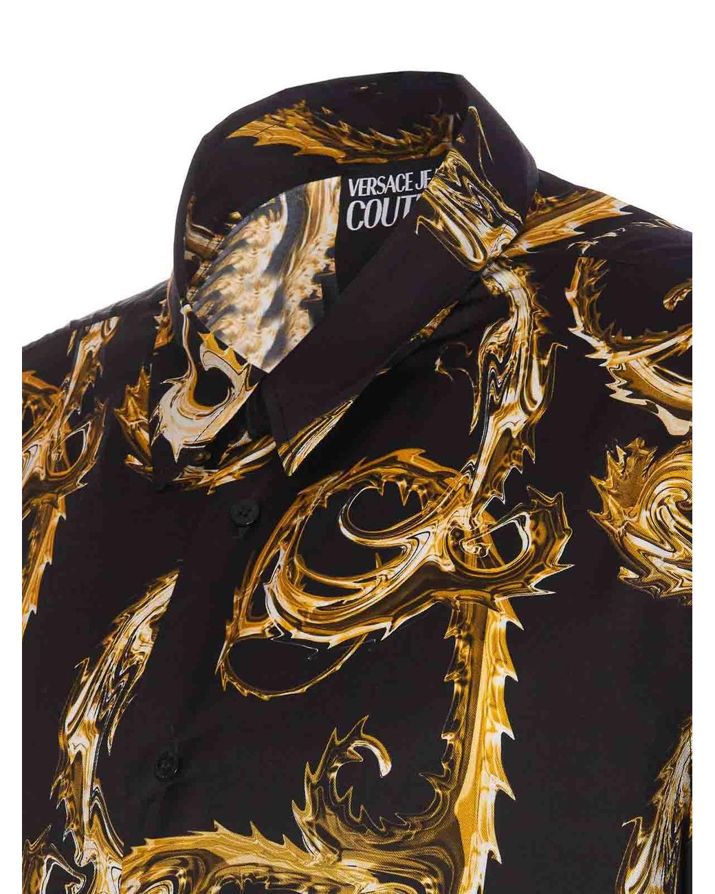 Versace Jeans Couture Black Chromo Print Couture Shirt for men