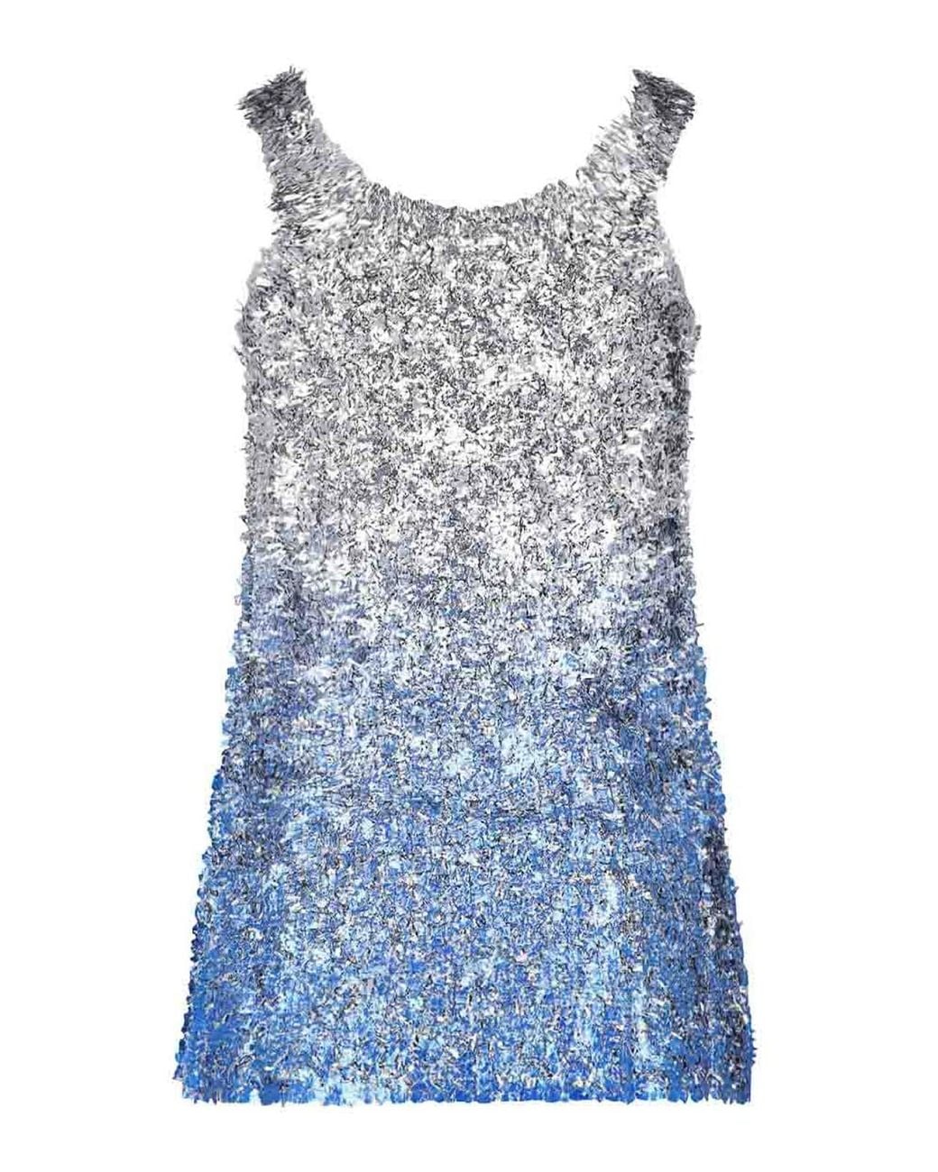 Maison Margiela Blue Laminated Knit Top