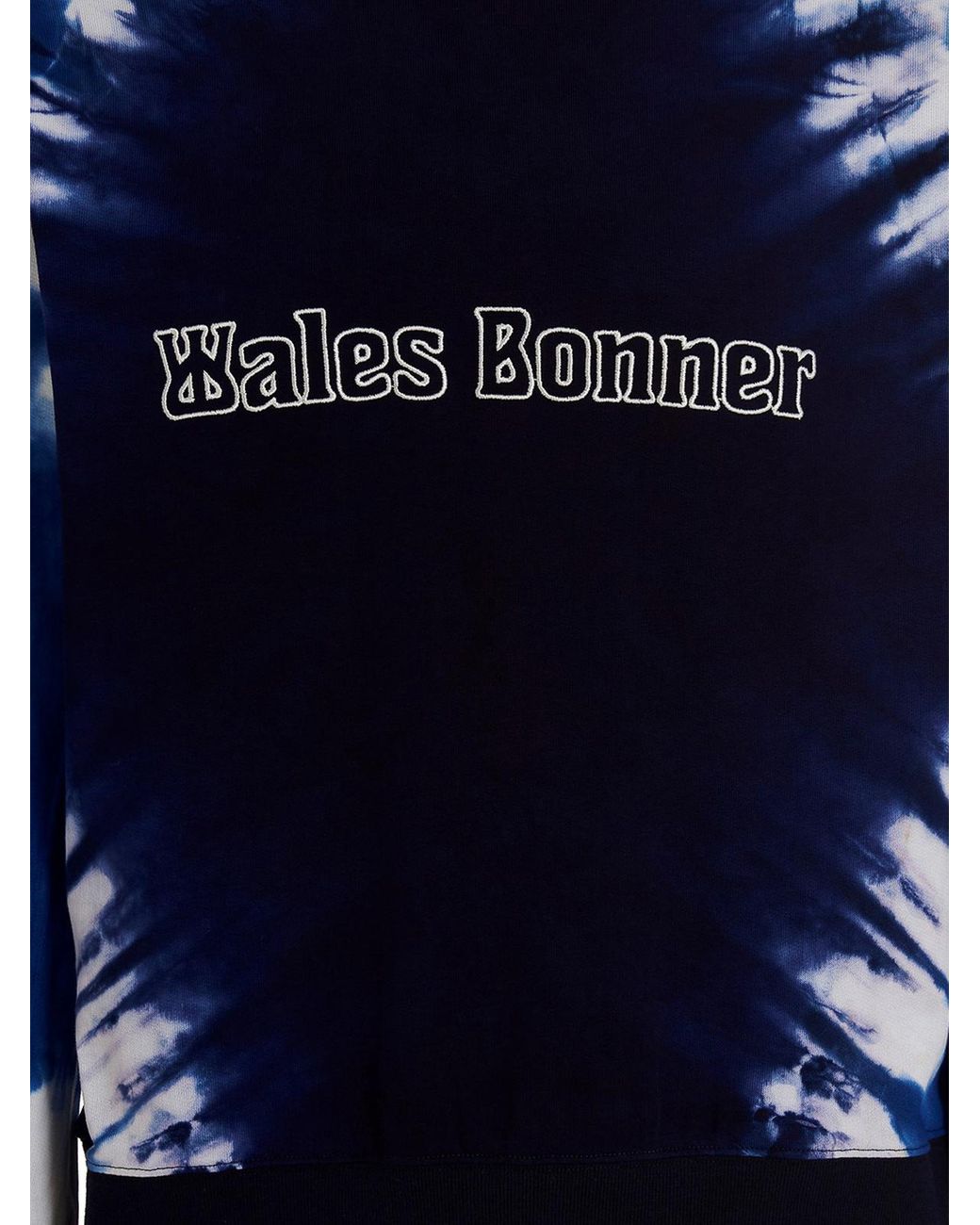 Wales Bonner Blue Logo Embroidery Tie Dye Sweatshirt for men
