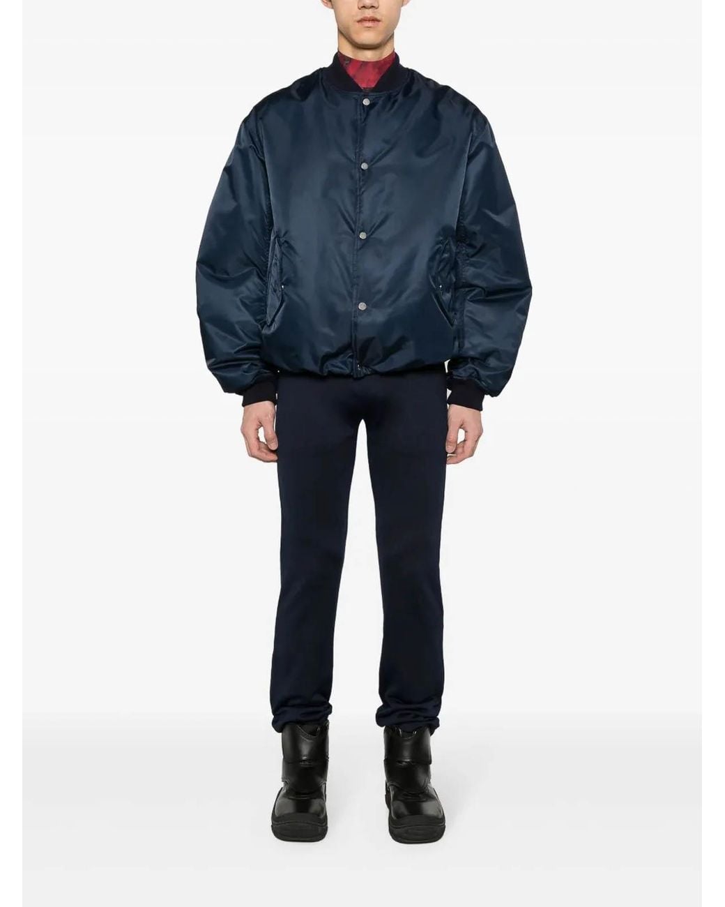Balenciaga Blue Terry Low-Waist Cotton Pants for men