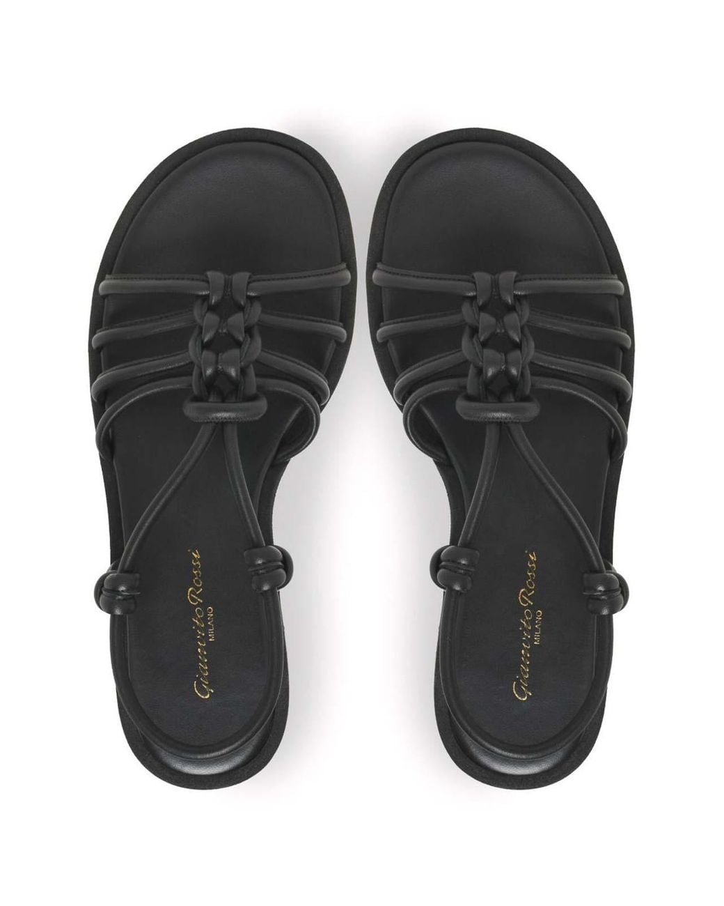 Gianvito Rossi Black Hebe Leather Sandals