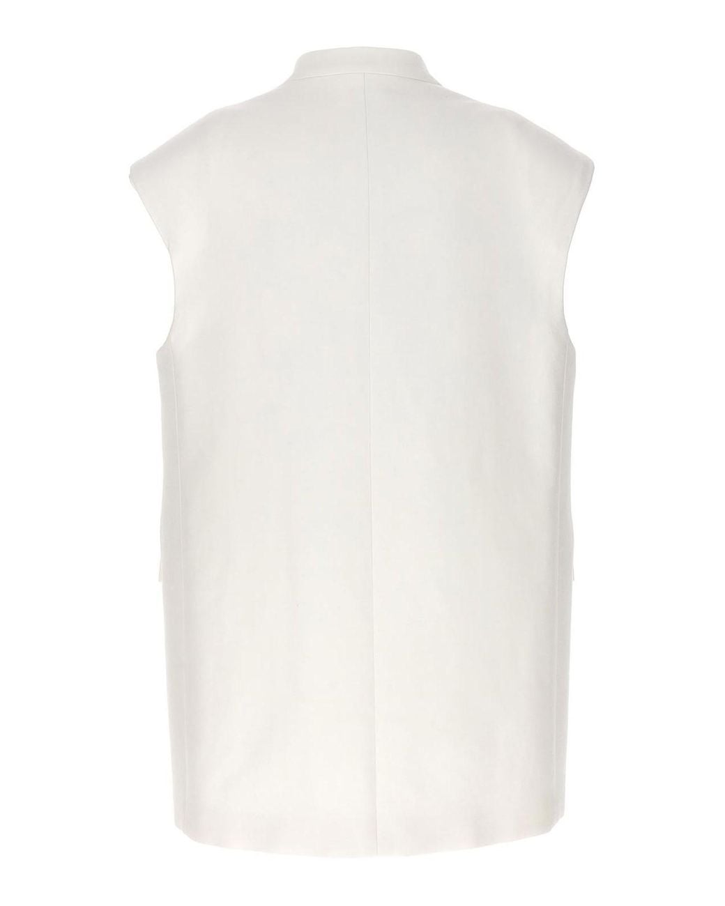 Jil Sander White Oversize Tailored Vest