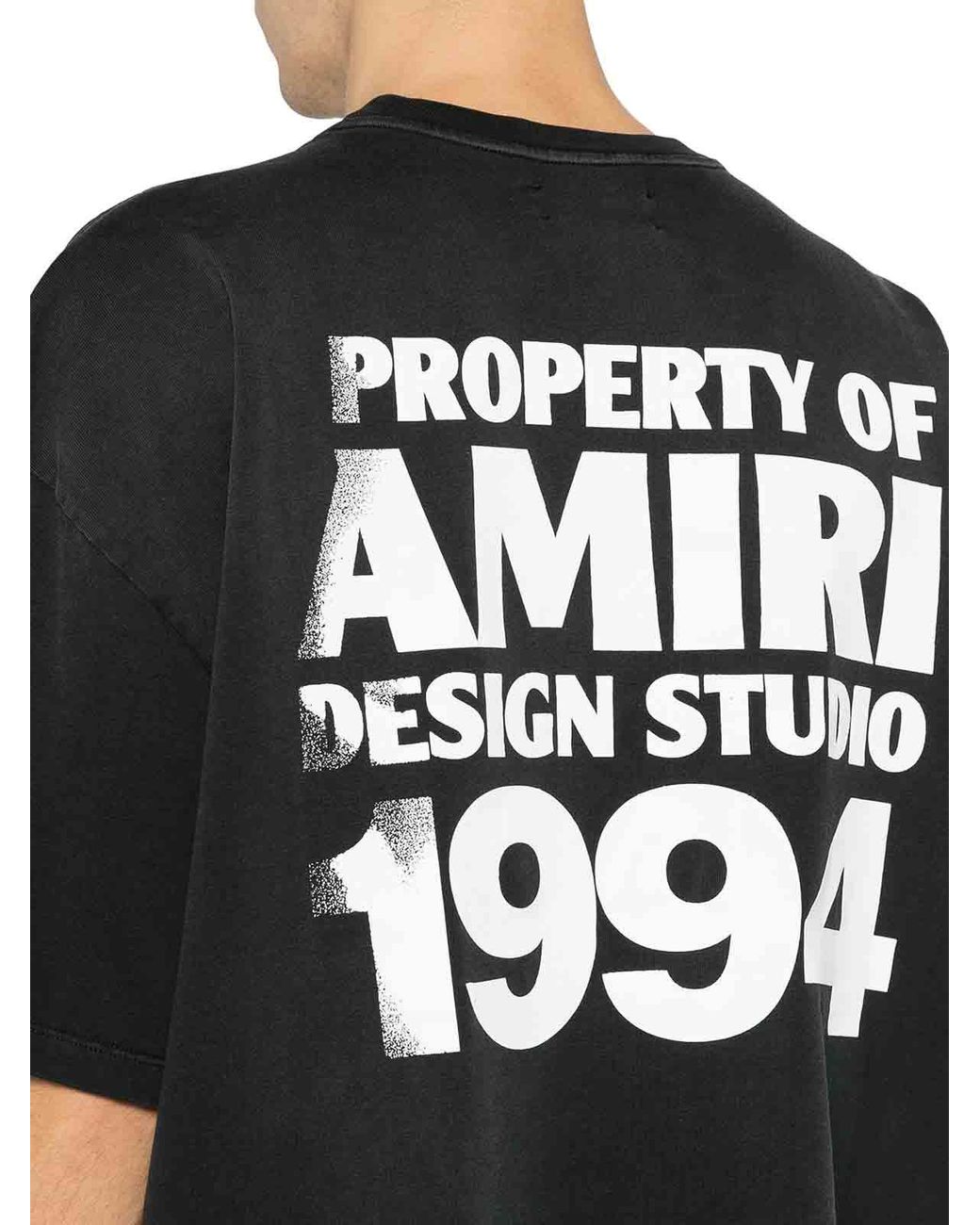 Amiri Black Cotton T-Shirt With 1994 Print for men