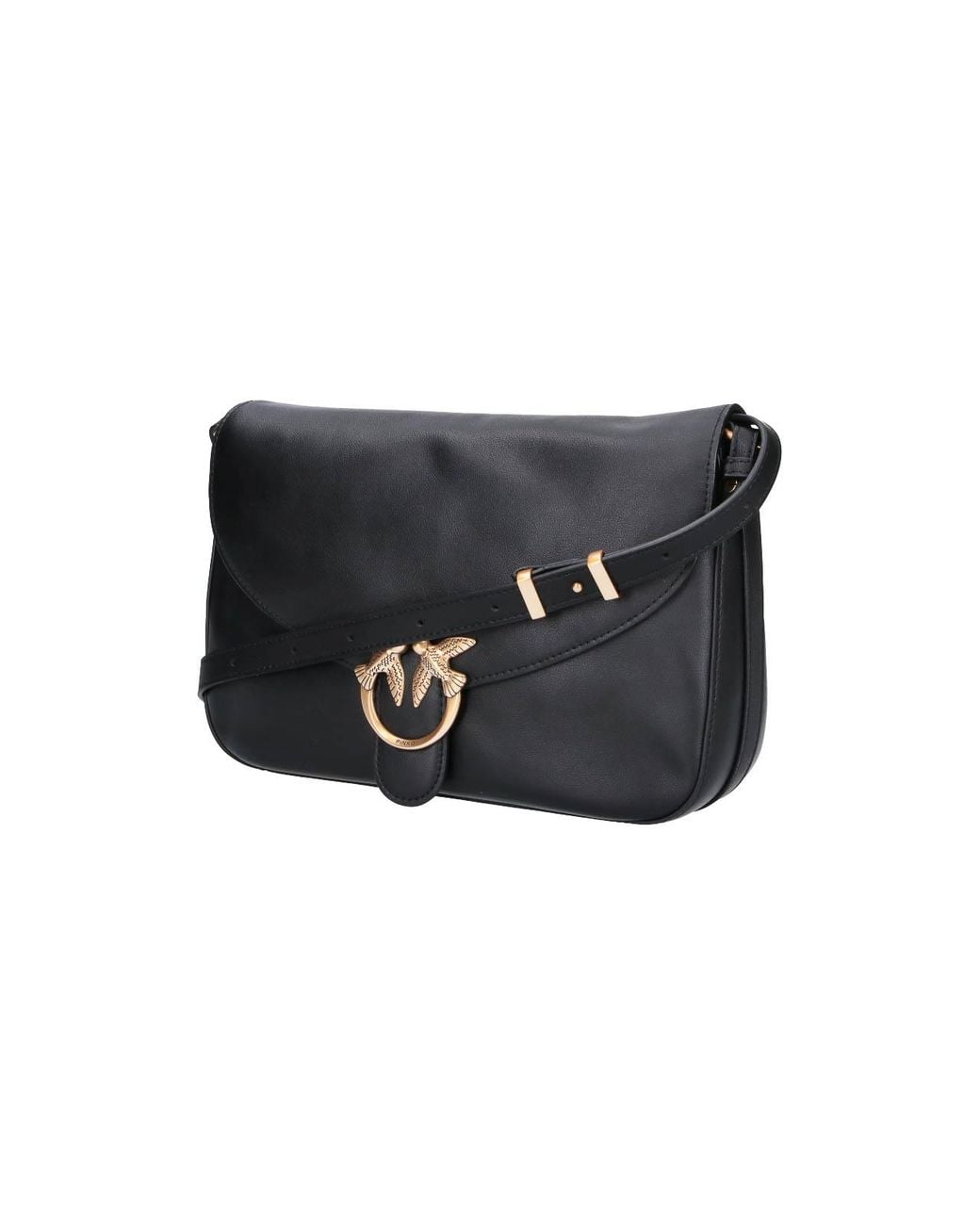 Pinko Gray Leather Shoulder Bag