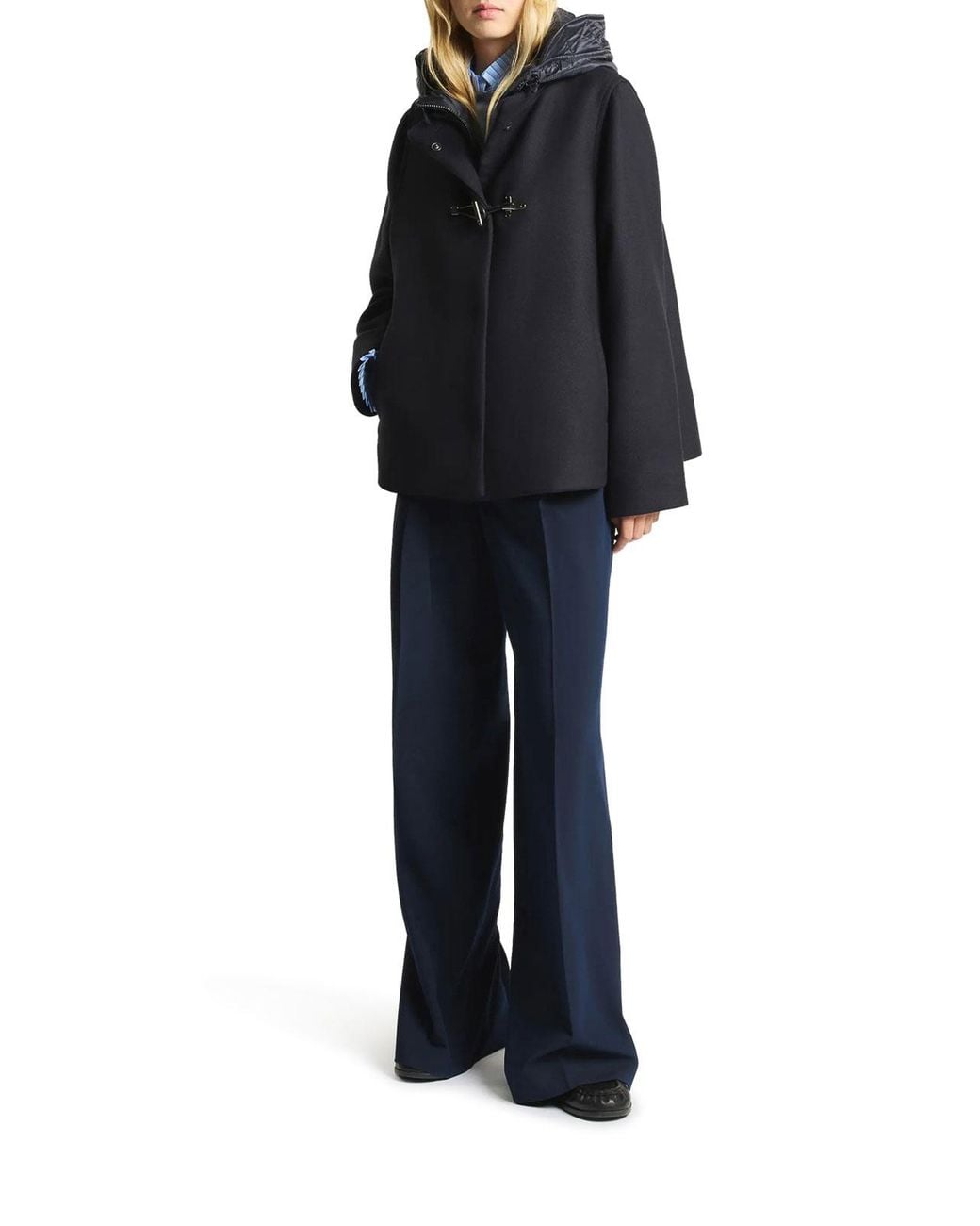 Fay Blue Toggle Coat Cape