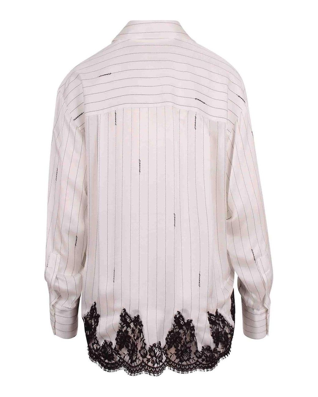 ERMANNO FIRENZE Pink Pinstriped Shirt With Lace