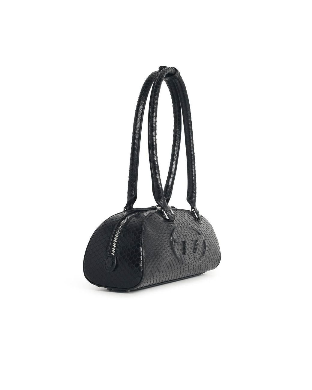 DIESEL Black 1Dr Dome-Bowling Leather Bag
