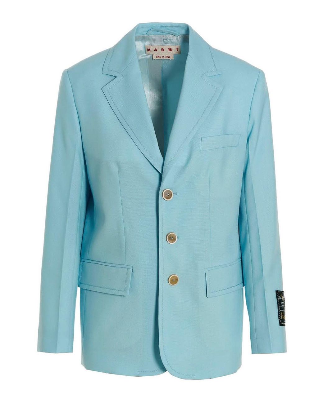 Marni Blue Single-Breasted Blazer Jacket