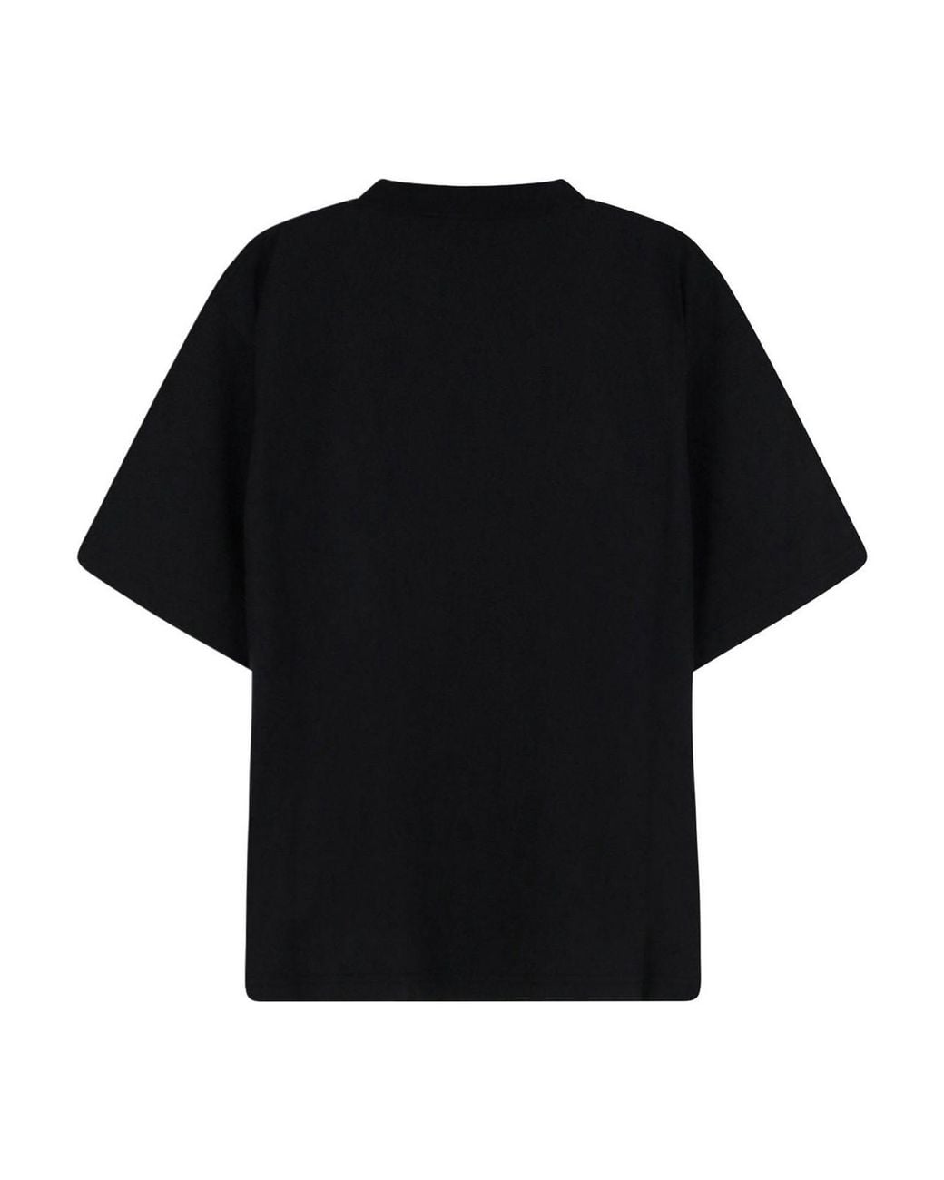 Balenciaga Black Cotton T-Shirt With Front Print for men
