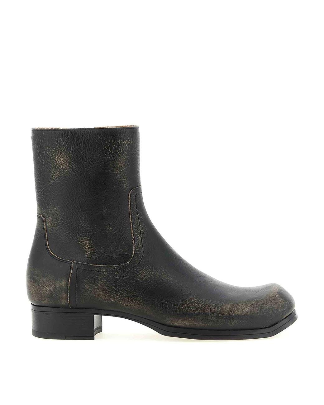 Maison Margiela Black Vintage Leather Ankle Boots for men
