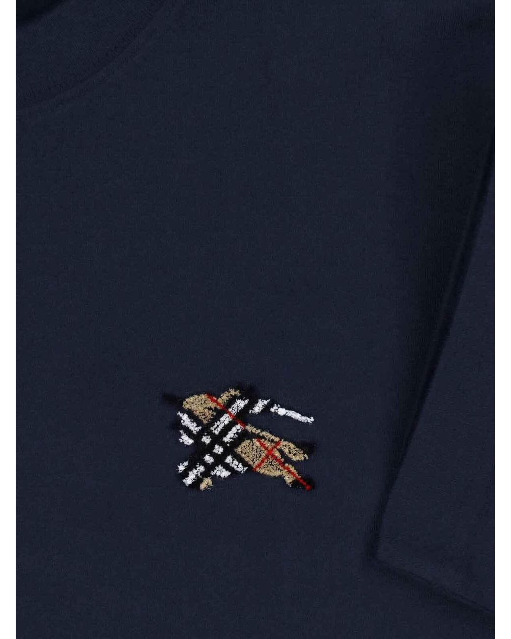 Burberry Blue Cotton T-Shirt for men
