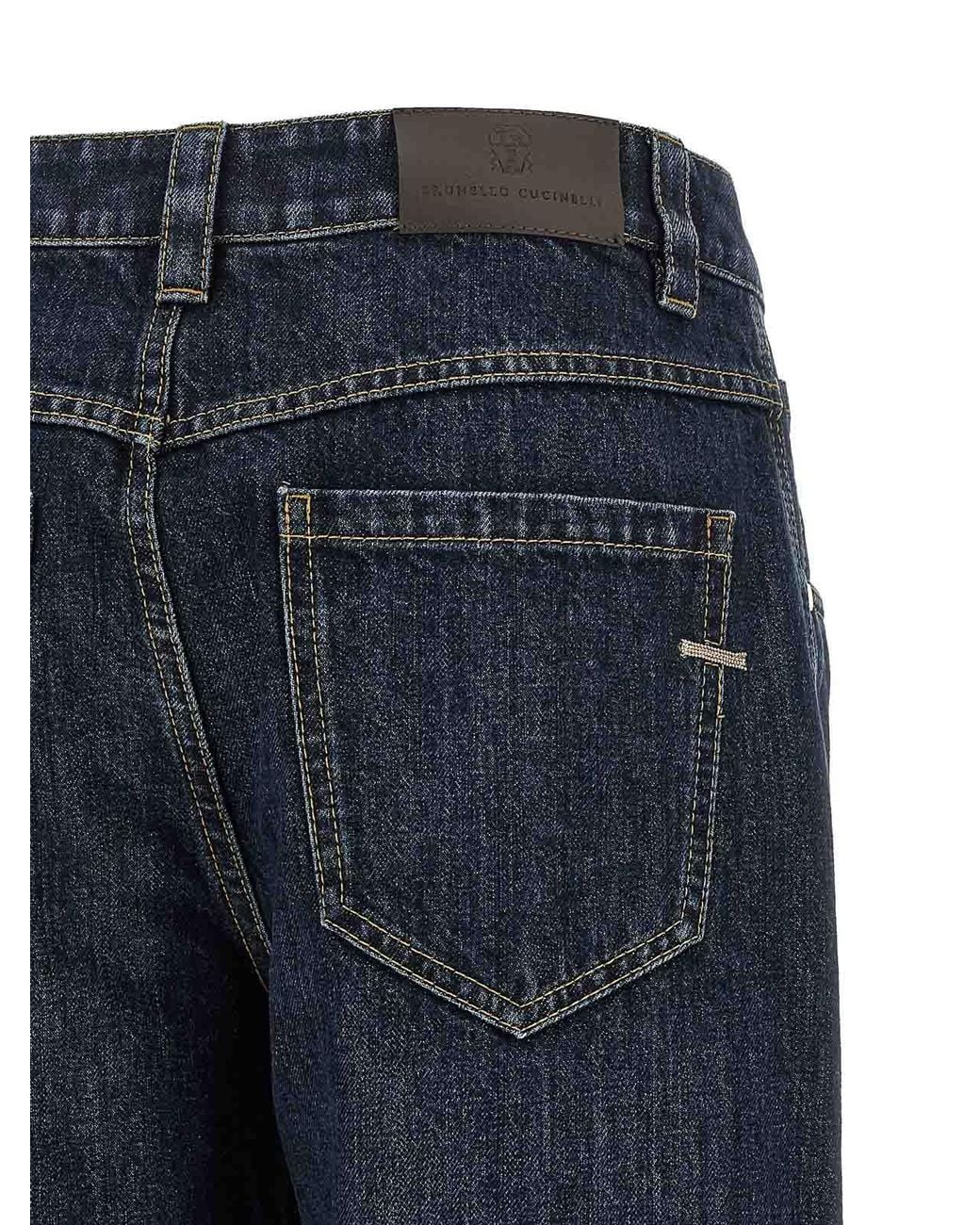 Brunello Cucinelli Blue Denim Straight-Leg Jeans