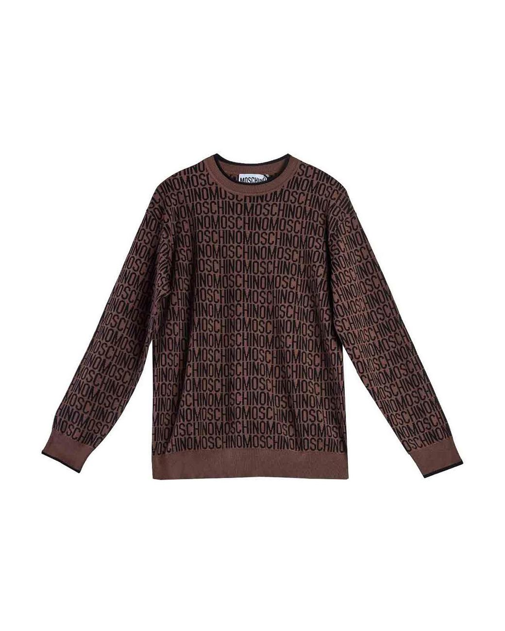 Moschino Brown Logo Crew Neck for men